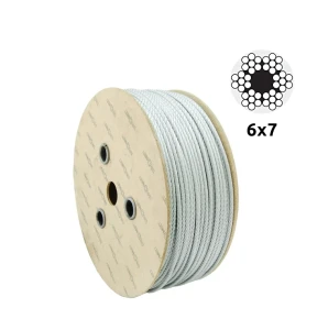Galvanised steel wire rope Ø4.0 mm – 6×7 construction, fibre core