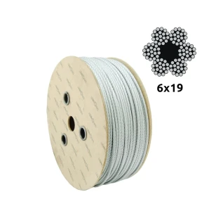 Galvanised steel wire rope Ø10.0 mm 6×19 with fibre core FC