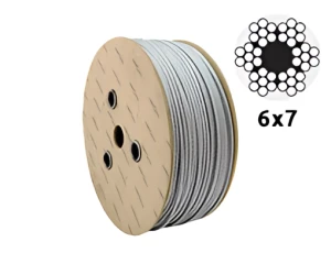 Galvanised steel wire rope Ø3.0 mm 6×7 with fibre core – sold by the metre