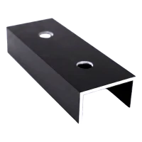 PV Mounting Profile Connector, Anodised Black Aluminium, 120 mm, U-Channel 25×45