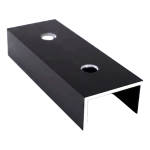 PV Mounting Profile Connector, Anodised Black Aluminium, 120 mm, U-Channel 25×45