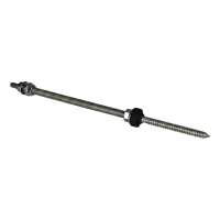 M10×300 mm A2 Double-Threaded Bolt for PV Adapters and Triangles with EPDM Washer