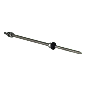 M10×300 mm A2 Double-Threaded Bolt for PV Adapters and Triangles with EPDM Washer