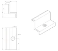 H30 Black Anodised Side Clamp – PV End Clamp L50 PV-03-02 (2)