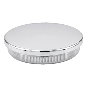 Flat drive-in end cap for Ø42.4 mm balustrade tube, AISI 304, polished