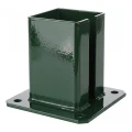 Steel base foot for fence and gate posts 100×100 mm green RAL 6005 000-791 (1)
