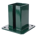 Steel base foot for fence and gate posts 100×100 mm green RAL 6005 000-791 (2)