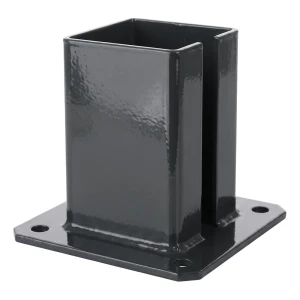 Steel base for 100×100 mm fence post – graphite RAL 7016 mounting foot