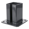 Steel base for 100×100 mm fence post – graphite RAL 7016 mounting foot 000-792 (2)