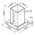 Steel base foot for fence and gate post 100×100 mm galvanised 000-789 (3)