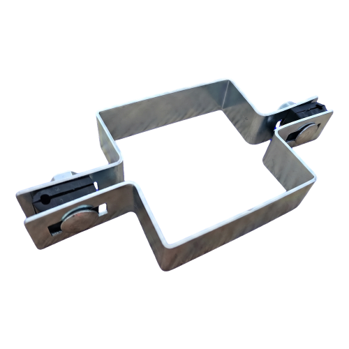 Intermediate square panel fence clamp 100×100 mm galvanised 001-617 (1)