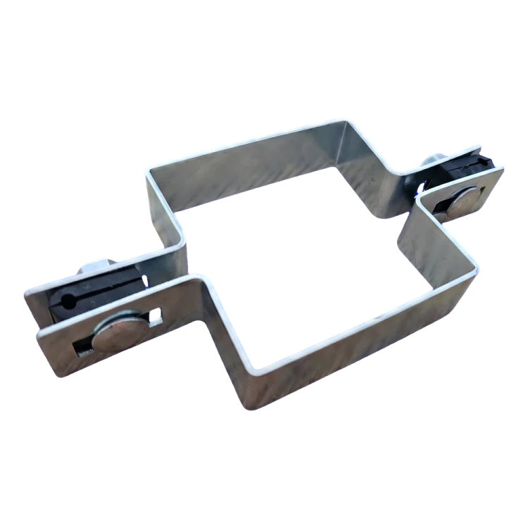 Intermediate square panel fence clamp 100×100 mm galvanised 001-617 (1)