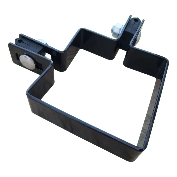 Corner panel clamp 80×80 mm black RAL 9005 – complete mounting set 001-612 (1)