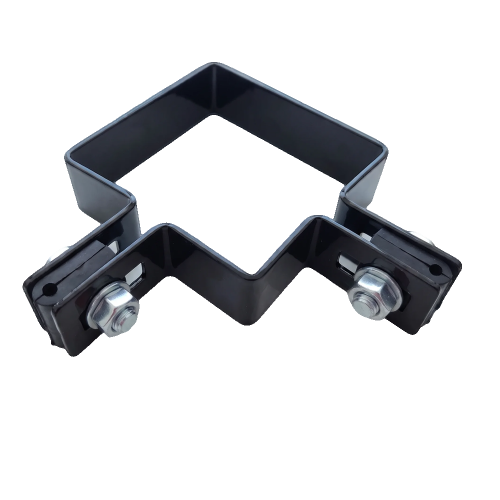 Corner panel clamp 80×80 mm black RAL 9005 – complete mounting set 001-612 (2)