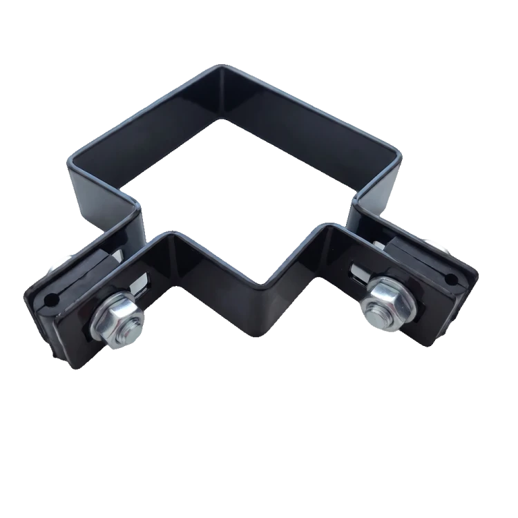 Corner panel clamp 80×80 mm black RAL 9005 – complete mounting set 001-612 (2)