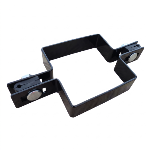 Intermediate panel fence clamp 80×80 mm black RAL 9005 – complete set 001-616 (1)