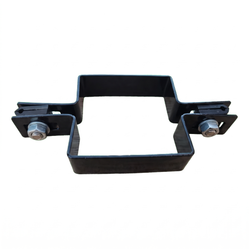 Intermediate panel fence clamp 80×80 mm black RAL 9005 – complete set 001-616 (2)