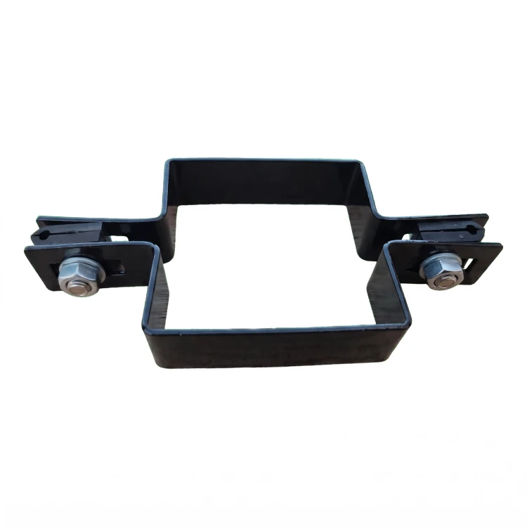 Intermediate panel fence clamp 80×80 mm black RAL 9005 – complete set 001-616 (2)