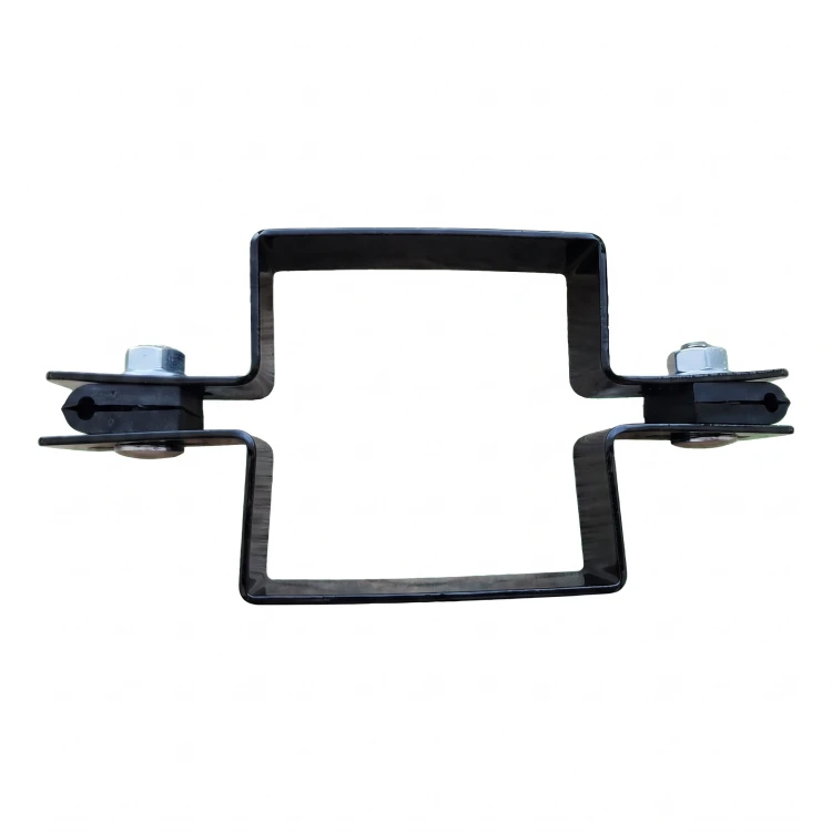 Intermediate panel fence clamp 80×80 mm black RAL 9005 – complete set 001-616 (3)