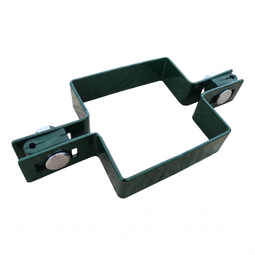 Intermediate square panel fence clamp 80×80 mm green RAL 6005 001-614 (1)