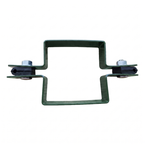 Intermediate square panel fence clamp 80×80 mm green RAL 6005 001-614 (2)