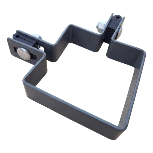 Corner Fence Clamp 80×80 mm Graphite RAL 7016 – Complete Mounting Set 001-615 (1)