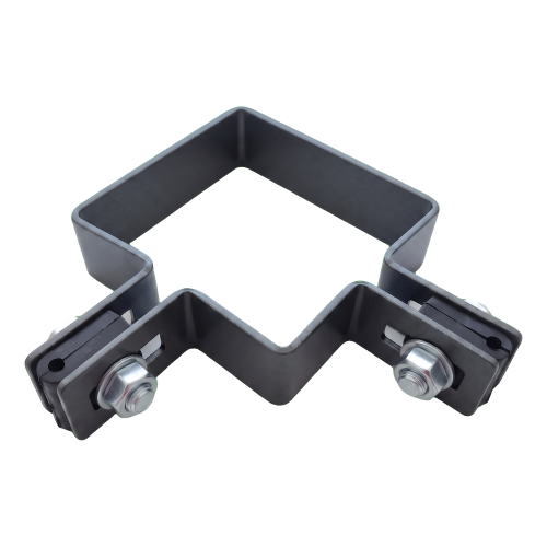 Corner Fence Clamp 80×80 mm Graphite RAL 7016 – Complete Mounting Set 001-615 (2)