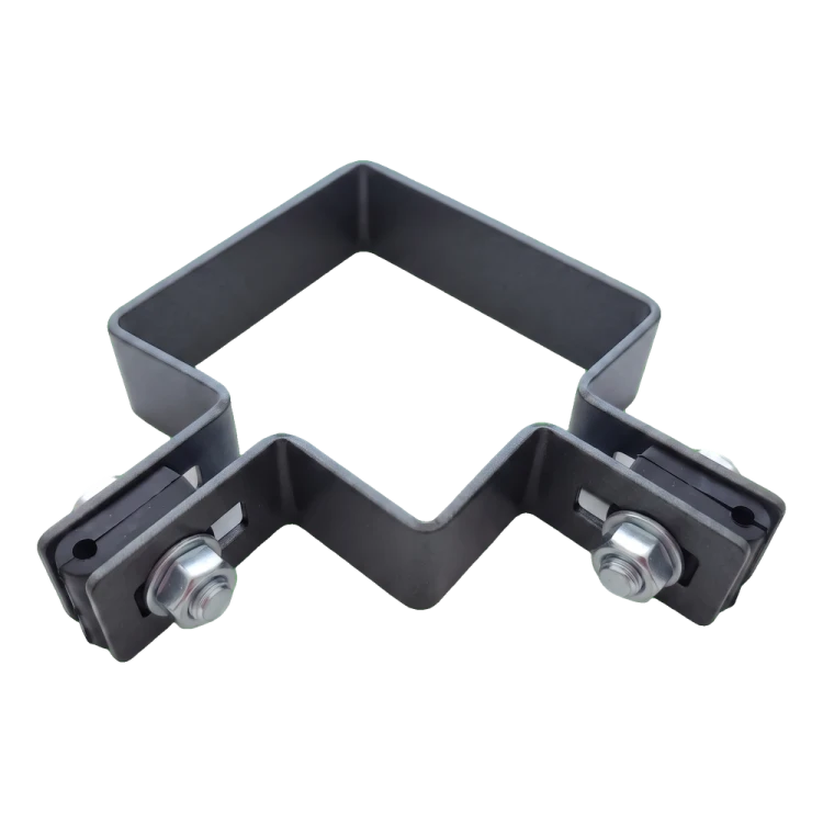 Corner Fence Clamp 80×80 mm Graphite RAL 7016 – Complete Mounting Set 001-615 (2)