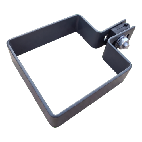 Fence End Clamp 80×80 mm Graphite RAL 7016 – Mounting Set 001-619 (1)