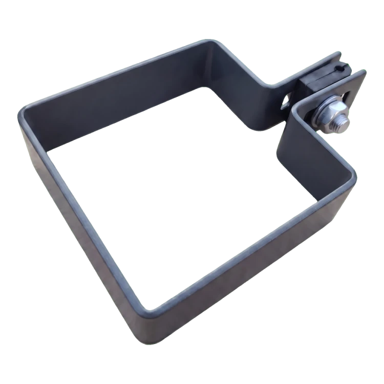 Fence End Clamp 80×80 mm Graphite RAL 7016 – Mounting Set 001-619 (1)