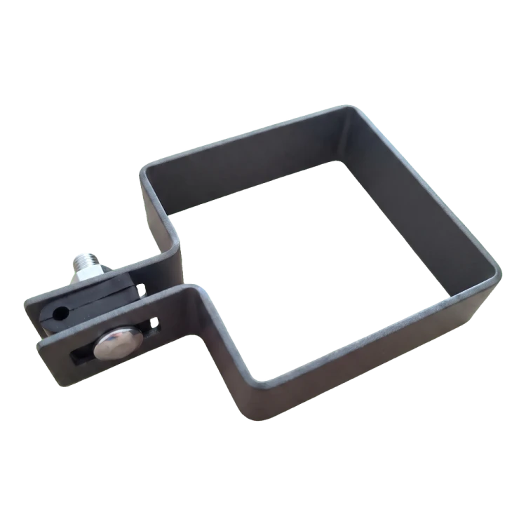 Fence End Clamp 80×80 mm Graphite RAL 7016 – Mounting Set 001-619 (3)