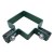 80×80 mm corner fence bracket, green RAL 6005 – complete mounting set 001-610 (3)