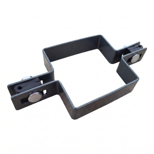 Intermediate panel fence clamp 80×80 mm graphite RAL 7016 – complete set 001-611 (1)