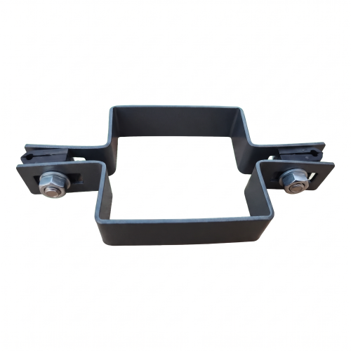 Intermediate panel fence clamp 80×80 mm graphite RAL 7016 – complete set 001-611 (2)