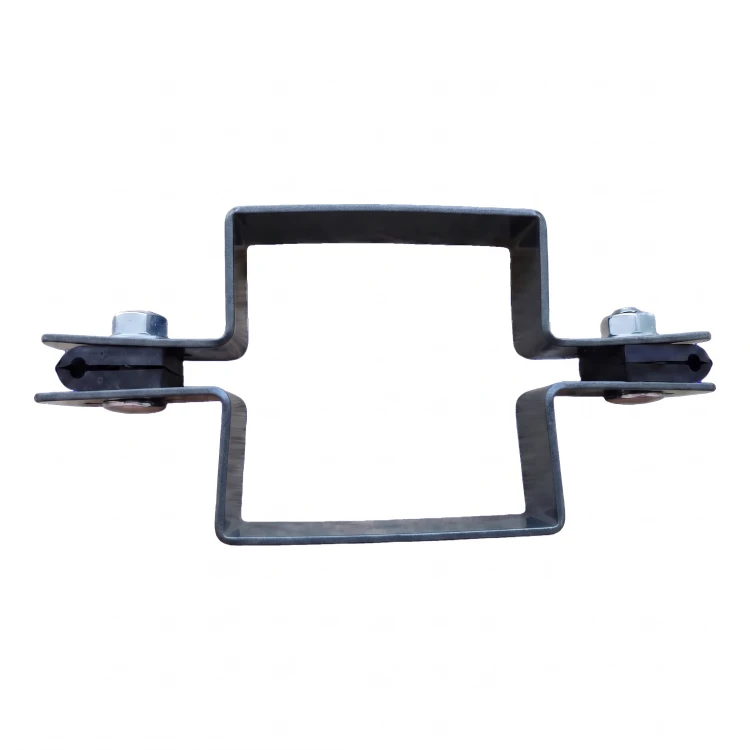 Intermediate panel fence clamp 80×80 mm graphite RAL 7016 – complete set 001-611 (3)