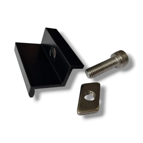 End clamp 30mm with screw and insert - black painted PV-03-23 (2)