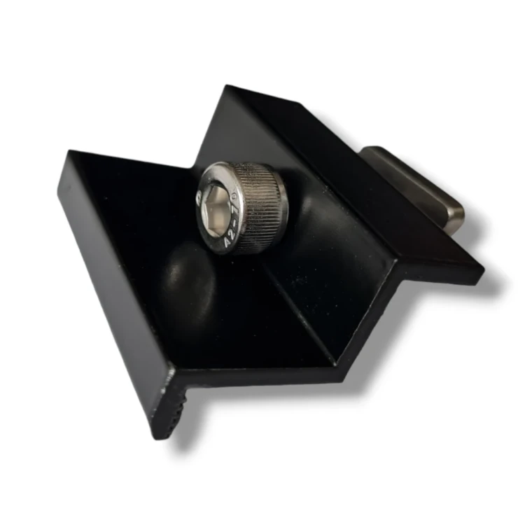 End clamp 35mm with screw and insert - black painted PV-03-25