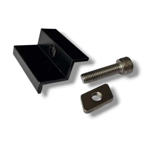 End clamp 35mm with screw and insert - black painted PV-03-25 (2)