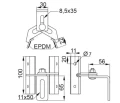 Trapezoidal sheet metal bracket adjustable 10cm stainless steel 1.4016 PV-08-32 (3)