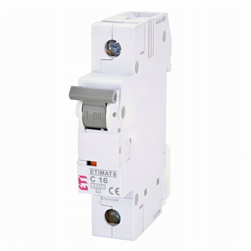 Overcurrent circuit breaker B 16A 1P 6kA ETIMAT6 002111516 ETI GPV-401-31