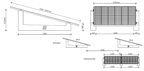 Ballast system for vertical PV mounting on a flat roof SE1300 - pallet of 10 pieces GPV-600-02 (2)