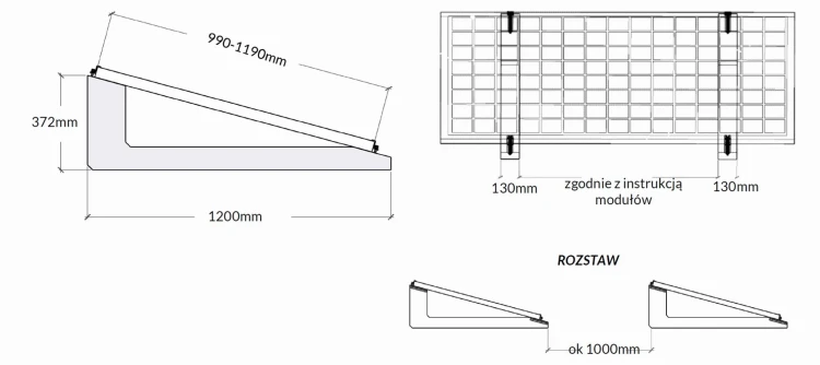 Ballast system for horizontal PV mounting on a flat roof SE1200 - pallet of 16 pieces GPV-600-03 (2)