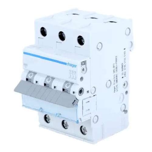 Overcurrent circuit breaker C 25A 3P 6kA MCN325E HAGER GPV-401-59