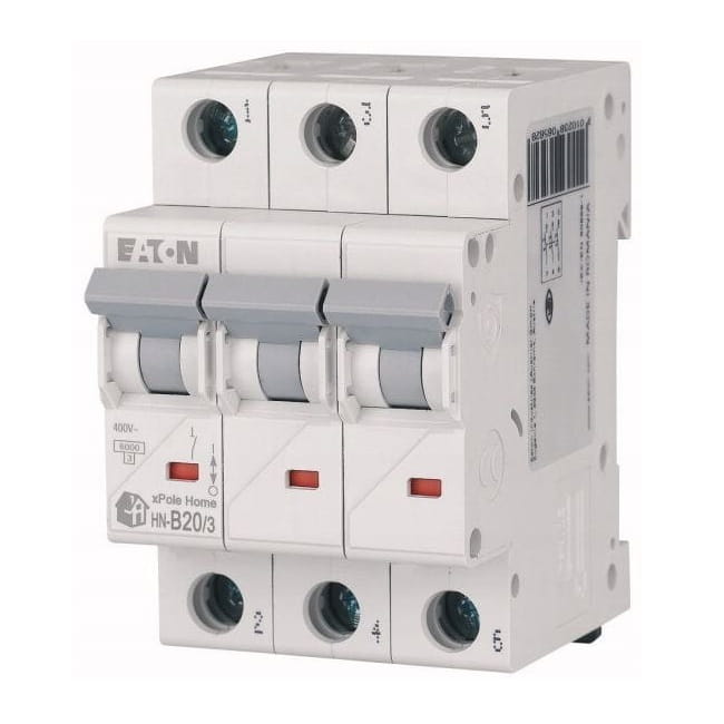 Overcurrent circuit breaker B 20A 3P 6kA HN-B20/3 xPole Home 194882 EATON GPV-401-67