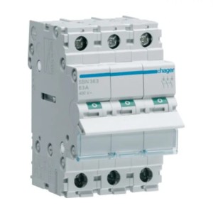 Isolator switch 3-phase 3P 63A 400V AC SBN363 HAGER