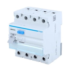 Residual current circuit breaker 3P+N 25A 30mA type AC CDC425J HAGER