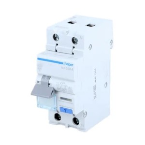 Residual current circuit breaker with overcurrent protection B 16A 1P+N 6kA 30mA type AC ADC916D HAGER