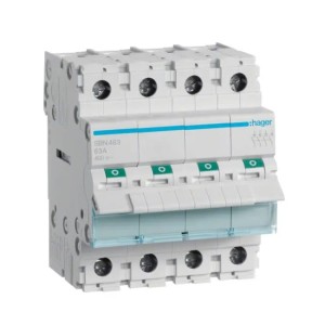 Isolator switch 3 phase 4P 63A 400V AC SBN463 HAGER
