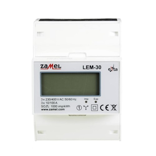Electricity meter 3 phase 100A LCD LEM-30 ZAMEL GPV-401-109
