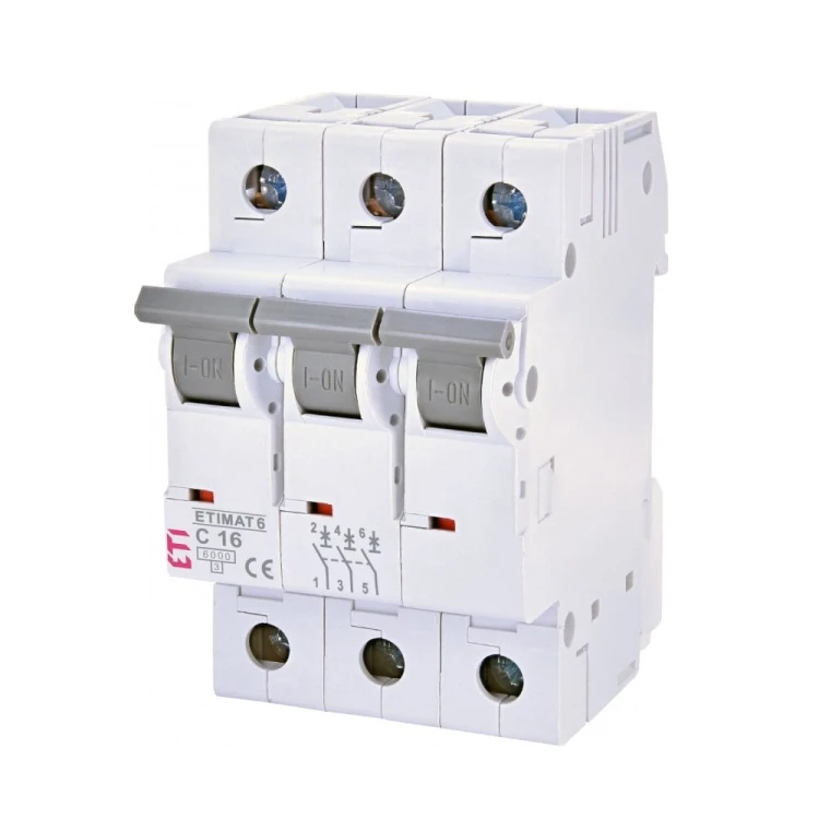 Overcurrent circuit breaker C 16A 3P 6kA ETIMAT6 002145516 ETI GPV-401-118